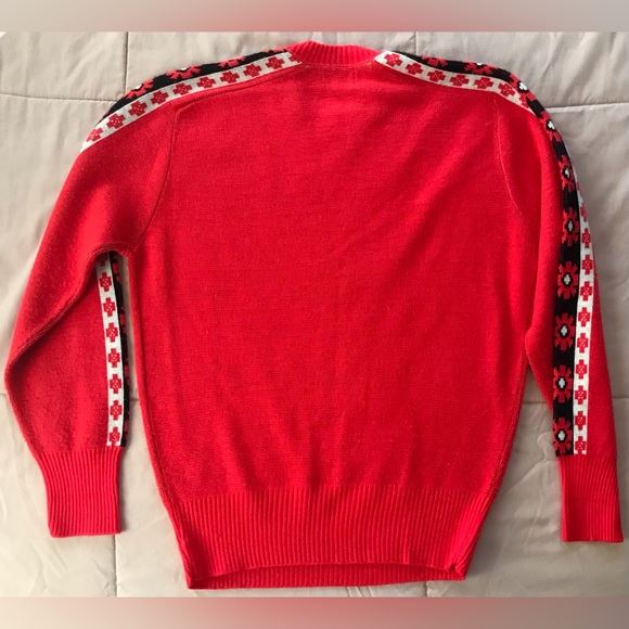 Vintage Pilgrim Sportswear by Sears, Roebuck & Co. Red Fair Isle Sleeve Sweater - Picture 8 of 8